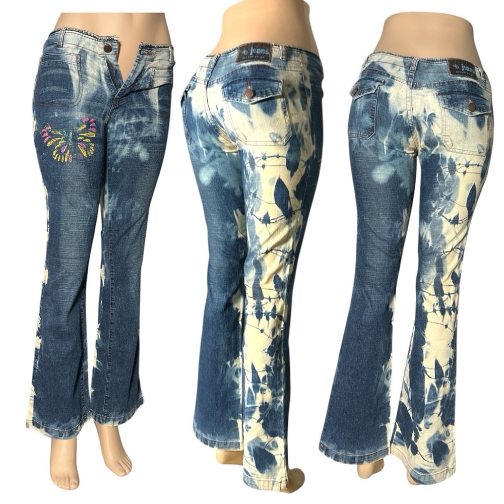UB Jeans Stretch Die White and Blue 
Size 27